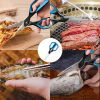 Cookit Kitchen Shears Heavy Duty Stainless Steel Chef Shears Utility Come Apart Food Shears for Chicken Poultry Fish Meat Vegetables - Black