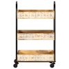 3-Tier Kitchen Trolley 18.1"x11.8"x29.9" Solid Mango Wood - Brown