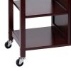 DunaWest Wooden Rectangular Kitchen Cart with 1 Door and Open Compartments, Espresso Brown - Default