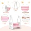 Kids Step Stool Learning Helper with Armrest for Kitchen Toilet Potty Training
 - Pink