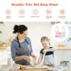 Kids Step Stool Learning Helper with Armrest for Kitchen Toilet Potty Training
 - Pink