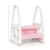 Kids Step Stool Learning Helper with Armrest for Kitchen Toilet Potty Training
 - Pink