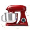 7 Quart 800W 6-Speed Electric Tilt-Head Food Stand Mixer - red