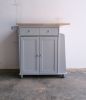 ACME Tullarick Kitchen Cart, Natural & Gray YF - 98310