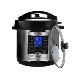 MegaChef 6 Quart Stainless Steel Electric Digital Pressure Cooker with Lid - MCPR-6100