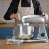 7 Quart 800W 6-Speed Electric Tilt-Head Food Stand Mixer - sliver