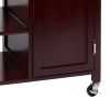 DunaWest Wooden Rectangular Kitchen Cart with 1 Door and Open Compartments, Espresso Brown - Default