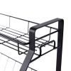 Black Four Tier Kitchen Seasoning Storage Rack Counter Organizer Spice Rack Shelf for Seasoning Jars,Spice Jars Sauce Bottles KJZWJ018-4HEI YF.