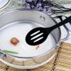 Slotted Silicone Serving Spoon High Heat Resistant Hygienic Design for Cooking Draining & Serving Kitchen Utensil - black