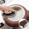 Emery Sponge Brush Eraser Scrub Handle Grip Sink Pot Bowl Kitchen Cleaning Tool - Black