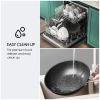 Nonstick Stainless Steel Cookware set, Scratch-Resistant Frying Pans & Soup Pot, Stay Cool Handles & Tempered Glass Lid, Dishwasher-Safe 13-pieces