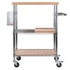 Madera Utility Kitchen Cart, Bamboo and Chrome - 83336