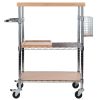Madera Utility Kitchen Cart, Bamboo and Chrome - 83336