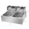 Deep Fryer 12.7QT/12L Stainless Steel Double Cylinder Electric Fryer with Baskets Filters,Electric Fryer for Turkey,French Fries,Donuts - As pictures