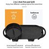 LIVEN Electric Gril with Hot Pot, No soot, Increase the baking tray, SK-J6860 - Black