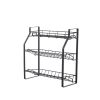 Black Three Tier Kitchen Seasoning Storage Rack Counter Organizer Spice Rack Shelf for Seasoning Jars,Spice Jars Sauce Bottles