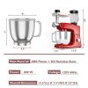 3-in-1 Multi-functional 6-speed Tilt-head Food Stand Mixer - red