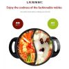 Liven Electric Shabu Shabu Hot Pot with Divider and Non-Stick Coating Electric Hot Pot 5L - Red