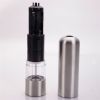 2pcs Stainless Steel Electric Automatic Pepper Mills Salt Grinder - silver - Kitchen Appliances