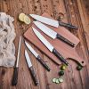 Commercial Home Kitchen Knife Sets 15 Piece With Block Chef Knives Hollow Handle Cutlery Set Etc - Dark Brown - Kitchen Surpplice
