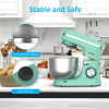 380W, 8-Speed Tilt-Head Electiric Food Stand Mixer with Dough Hook, Wire Whip & Beater, Pouring Shield, 4.7QT Stainless Steel Bowl Green.