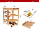 Kitchen & Dining Room Cart 2-Drawer Removable Storage Rack with Rolling Wheels Wood Color - Wood Color