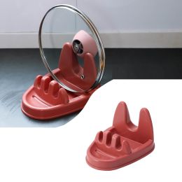 Household Cooking Spatula Pot Lid Cover Storage Stand Shelf Rack Kitchen Tool  - Red