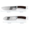 homgeek Germany 1.4116 Stainless Steel,Ergonomic Wood Handle, 8 inch Chef, 2,santoku Cutter - Black & White