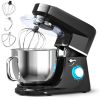 7.5 QT Tilt-Head Stand Mixer 6 Speed 660W with Dough Hook Beater - Black