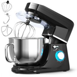 7.5 QT Tilt-Head Stand Mixer 6 Speed 660W with Dough Hook Beater - Black