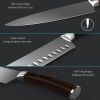 homgeek Germany 1.4116 Stainless Steel,Ergonomic Wood Handle, 8 inch Chef, 2,santoku Cutter - Black & White
