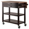 Langdon Kitchen Cart, Drop Leaf, Cappuccino and Natural - 40826