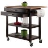 Langdon Kitchen Cart, Drop Leaf, Cappuccino and Natural - 40826