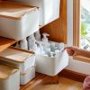 5-Pack Lided Plastic Storage Bins Basket Box Drawer Organizer Kitchen Container - 3*S + 2*M