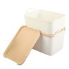 5-Pack Lided Plastic Storage Bins Basket Box Drawer Organizer Kitchen Container - 1*L + 4*S