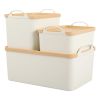 5-Pack Lided Plastic Storage Bins Basket Box Drawer Organizer Kitchen Container - 1*L + 4*S