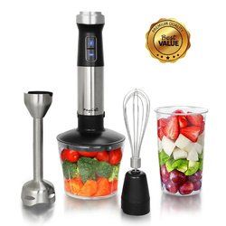 MegaChef 4 in 1 Multipurpose Immersion Hand Blender With Speed Control and Accessories - MC-158C