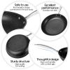 Nonstick Stainless Steel Cookware set, Scratch-Resistant Frying Pans & Soup Pot, Stay Cool Handles & Tempered Glass Lid, Dishwasher-Safe 13-pieces