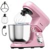 5.3 Qt Stand Kitchen Food Mixer 6 Speed with Dough Hook Beater - pink