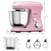 5.3 Qt Stand Kitchen Food Mixer 6 Speed with Dough Hook Beater - pink